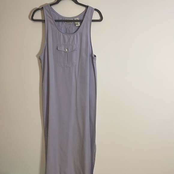 VTG 90s Bill Blass Dress Small Purple 100%Lyocell Maxi Overall Pinafore Lavender - Picture 2 of 14